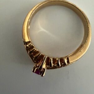 Gold Ring with Purple Accent